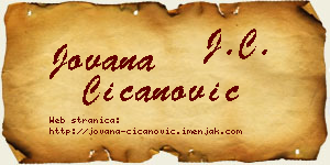 Jovana Čičanović vizit kartica